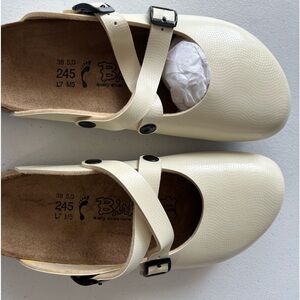 BIRKIS by BIRKENSTOCK Dorian Off-White Cream Leather Sandal Women's